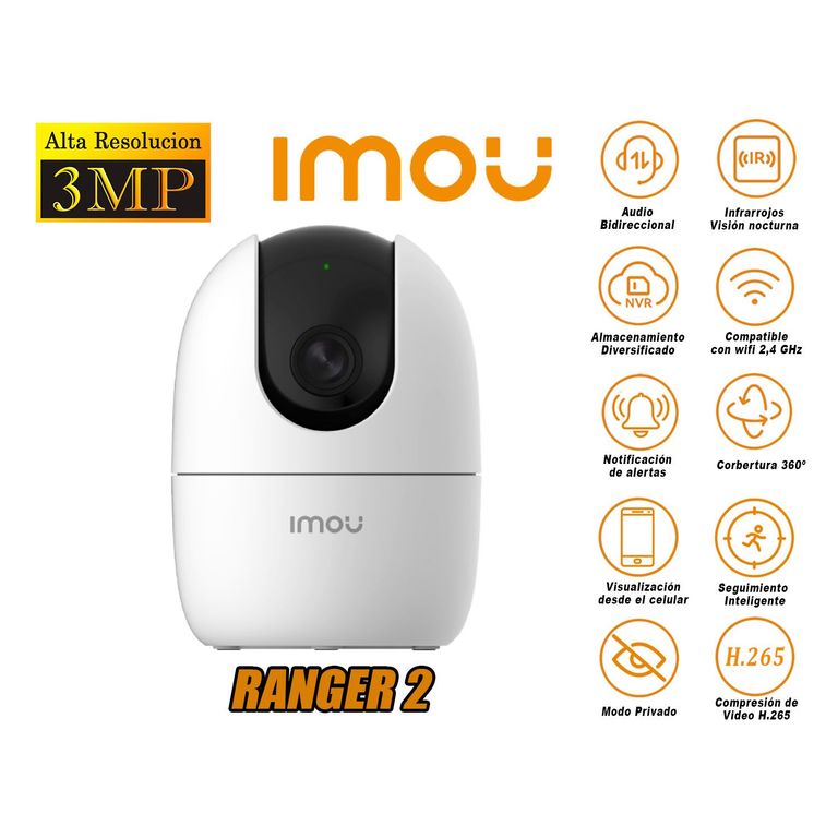 Cámara de Seguridad Wi-Fi RANGER 2 Gira 360° 3MP Inteligente