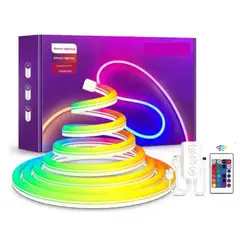 GENERICO - Cinta Luz de Neón LED 24V 5 Metros RGB Bluetooth Silicona Impermeable