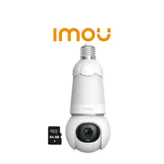 IMOU - Cámara Inalámbrica Foco BULB CAM 3MP 360° Noche Color + SD 64GB