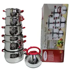 VALESKA - Juego de Ollas 13 Piezas Acero Inoxidable
