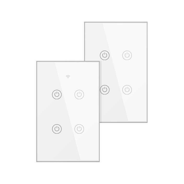 Conmutador Inteligente Wifi 4 Botones Negro Pack 2 Unidades