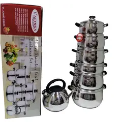 VALESKA - Juego de Ollas 13 Piezas Acero Inoxidable N