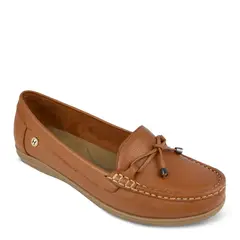 HAWERL - Zapato Mocasin De Cuero Mujer Natural F591NT