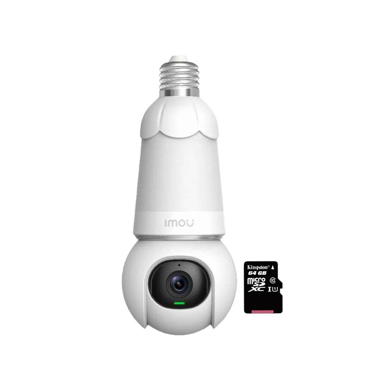 Foco Cámara Vigilancia Wi-Fi BULB CAM 5MP 360º Noche Color + SD 64GB