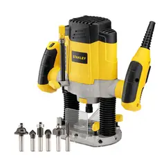 STANLEY - Ruteadora 1/4" 1200 W 27000 Rpm 55 mm + 6 Fresas SRR1200-B2