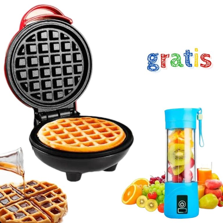 Mini Waflera Electrica Waffle Gofres Gratis Mini Licuadora