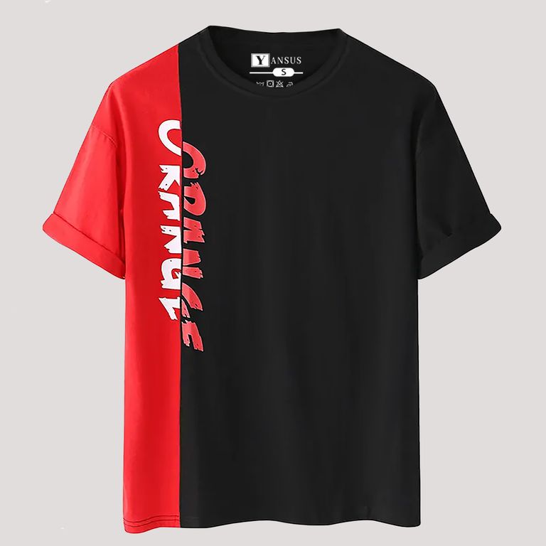 Polo Hombre Bicolor Rojo Negro Orange