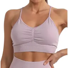 GENERICO - Top deportivo sin costuras scrunch mujer - Ropa deportiva gym - yoga
