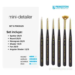 GENERICO - Pincel Princeton MINI DETAILER 6 PIECE SET
