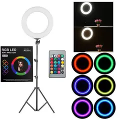 OEM - Aro LED 26cm RGB con Control Remoto y Tripode de 210cm