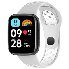 GENERICO - Correa Silicona Sport para REDMI WATCH 3 - P/Blanco