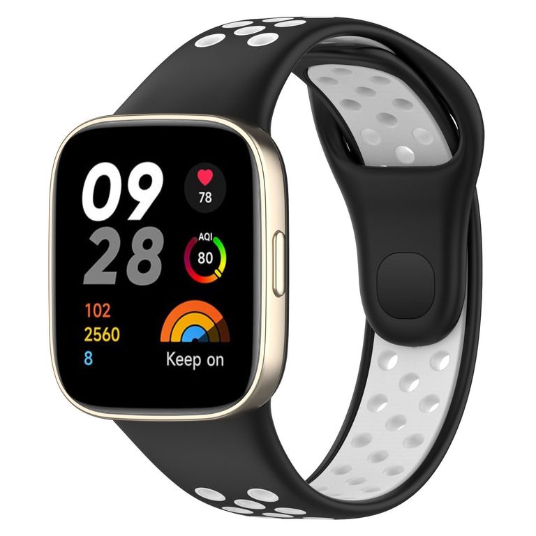 Correa Silicona Sport para REDMI WATCH 3 - N/Blanco