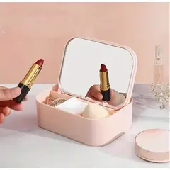 GENERICO - JOYERO CON ESPEJO ROSADO