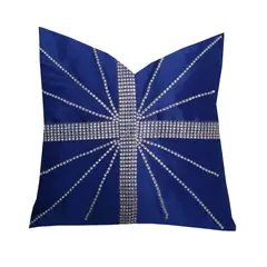 GENERICO - Funda cojín navideña estrella azul 45 x 45