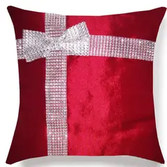 GENERICO - Funda Cojín Navideño imitación regalo Rojo 50 x 50