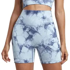 GENERICO - Short Deportivo Tie Dye sin Costuras con Push-Up - Ropa deportiva gym