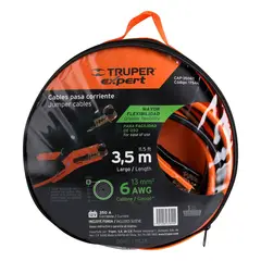 TRUPER - Cables Pasa Corriente De Bateria 6 Awg 3.5 Mts Con Funda