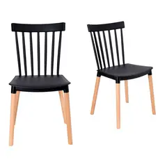 IKASA - Silla de comedor Berna Negra pack 02 unidades