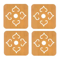 INSPIRA - Set de 4 Soportes de Bambú Resistente al Calor