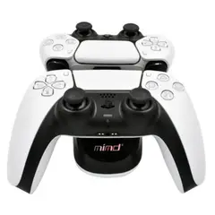 EXTINGTION - Cargador Horizontal Doble para Mandos PS5 con LED