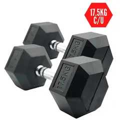 XTREME SPORT - Mancuerna Pesa Hexagonal de 17.5kg de Ergonomica x2