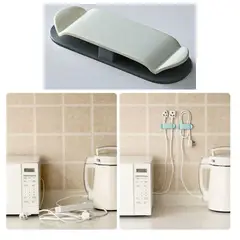 GENERICO - Sujetador Organizador de Cables para Cocina Escritorio x4 Blanco