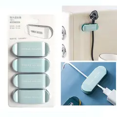 GENERICO - Sujetador Organizador de Cables para Cocina Escritorio x4 Celeste