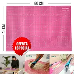 GENERICO - Cutting Mat A2 Plancha de corte 60x45 cm autocurativa Rosado
