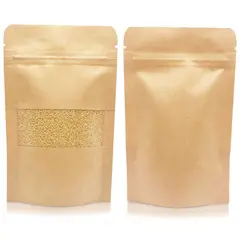 LA SEMILLITA PERUANA - 100 Sobre Trilaminado Kraft con ventana con zipper