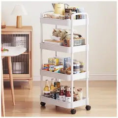 KELLER - Carrito Organizador Estante 4 Niveles con Ruedas para Cocina JK4 BL