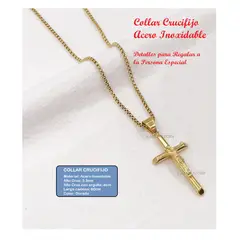 OEM - COLLAR HOMBRE CRUCIFIJO MEDIANO DE ACERO INOXIDABLE 316L x SAN VALENTIN