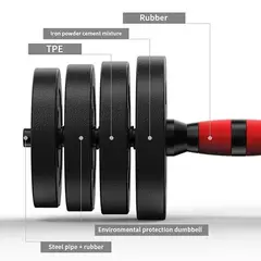 GENERICO - SET PESAS convertible 40K IMPORTADO PVC ALTA RESISTENCIA
