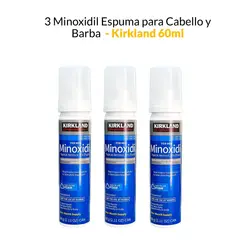 KIRKLAND - 3 Minoxidil Espuma para barba y cabello 60ml