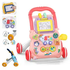 HUANGER - Caminador Musical HE0811 Elefante Rosado Pizarra Mágica