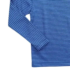 RED CARROT - Polo unisex manga larga algodon azul y celeste rayado