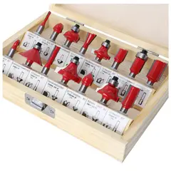 GENERICO - SET 15 FRESAS para Fresadora ruteadora 1/4"