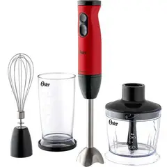 OSTER - Batidora de Inmersion 1 velocidad + Turbo FPSTHB460A Rojo Negro