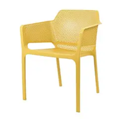IKASA - Silla de comedor Zandor amarillo de polipropileno