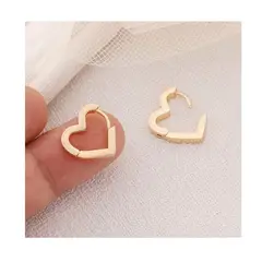 OEM - ARETES MUJER CORAZON MINI ARGOLLAS ACERO INOXIDABLE HIPOALERGENICO