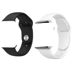 GENERICO - Correa Silicona para watch Apple Watch Color Negro de 42-44mm