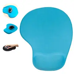 GENERICO - MOUSE PAD ERGONOMICO CON DESCANSADOR EN GEL CELESTE