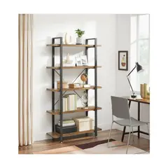 VENTITAS HOME - Estante Organizador Librero Industrial Latrice Nogal y Negro