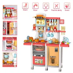 GENERICO - Juguete Set Cocina 65 Piezas Luz Sonido 100cm Rosado