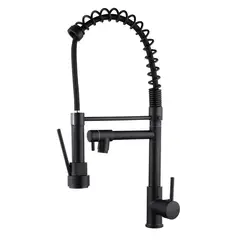 IMPORTADO MC - MEZCLADORA DE COCINA CON DOBLE SALIDA RESORTE NEGRO