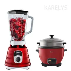 OSTER - Combo Licuadora Clásica 700w Roja  Olla Arrocera