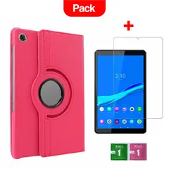 Combo Funda de Lenovo M10 2 Gen TB X306X 360° Fucsia + Mica Resistente