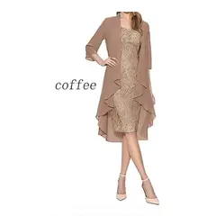 XHCY - Elegante Vestido De Encaje De Dos Piezas