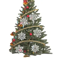 VATYERTY - 36 paquetes de adornos de copo de nieve blancos de plástico