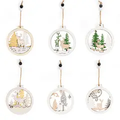 VATYERTY - 3 Pieza Colgante De Decoración Navideña De Madera