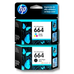 HP - Kit Tinta 664 Negro Tricolor Pack